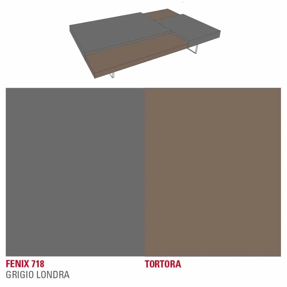 Mesa de centro Fenix con pies transparentes Made in Italy - Justin Viadurini