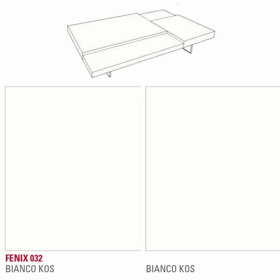 Mesa de centro Fenix con pies transparentes Made in Italy - Justin Viadurini