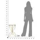 Mesa de centro de hierro dorado con tablero de espejo redondo - Umari Viadurini