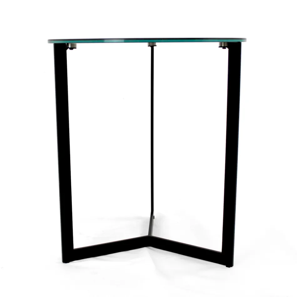 Mesa de centro de gres con base de acero Made in Italy - Aspira Viadurini