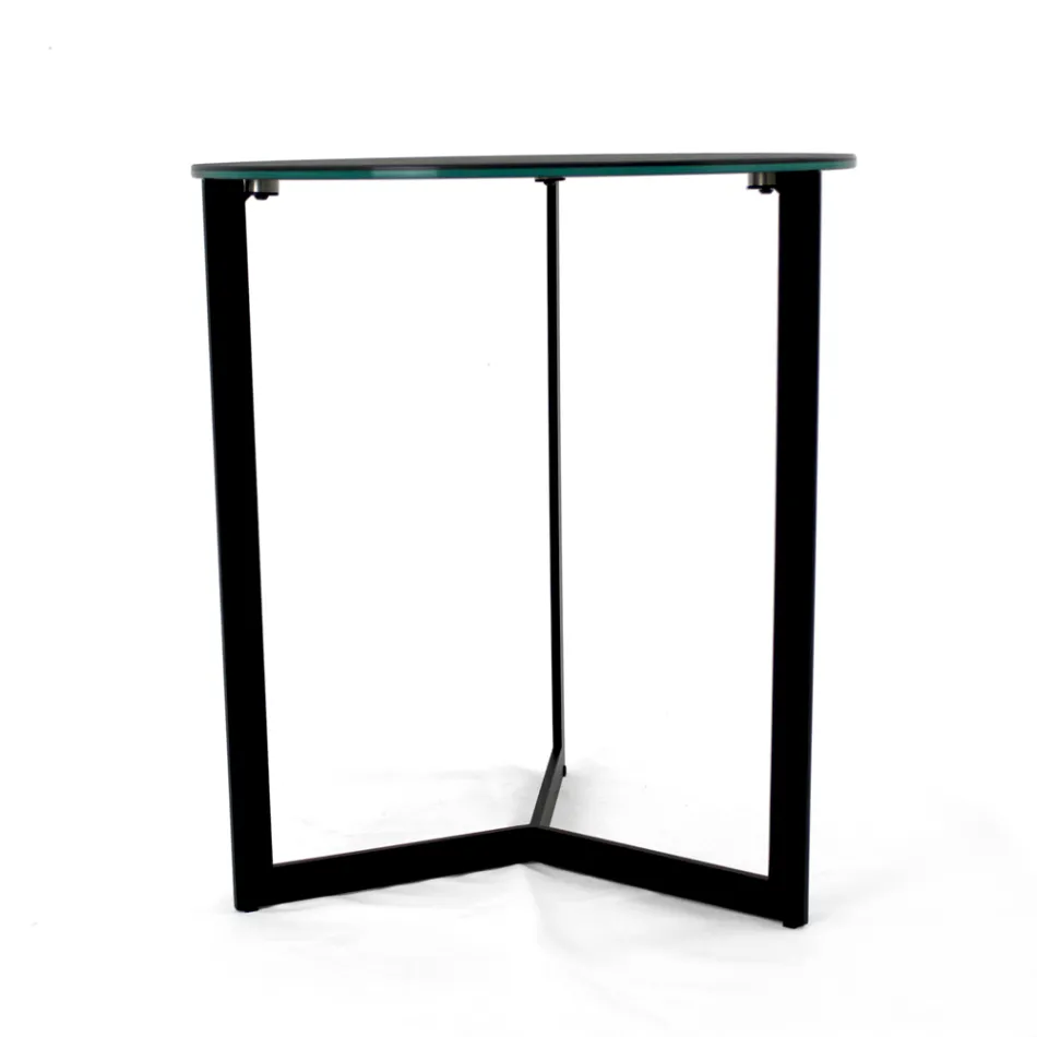 Mesa de centro de gres con base de acero Made in Italy - Aspira Viadurini