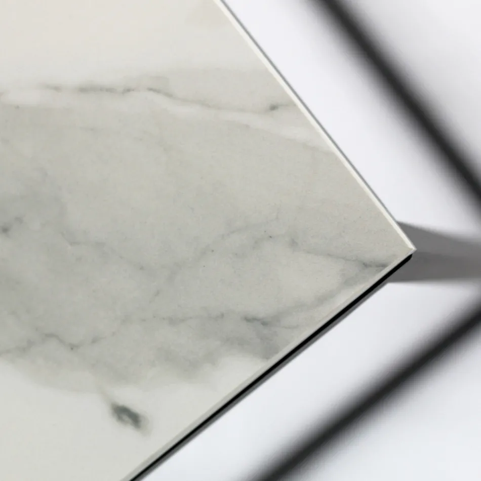 Mesa de centro de gres y base de acero Made in Italy - Birba Viadurini