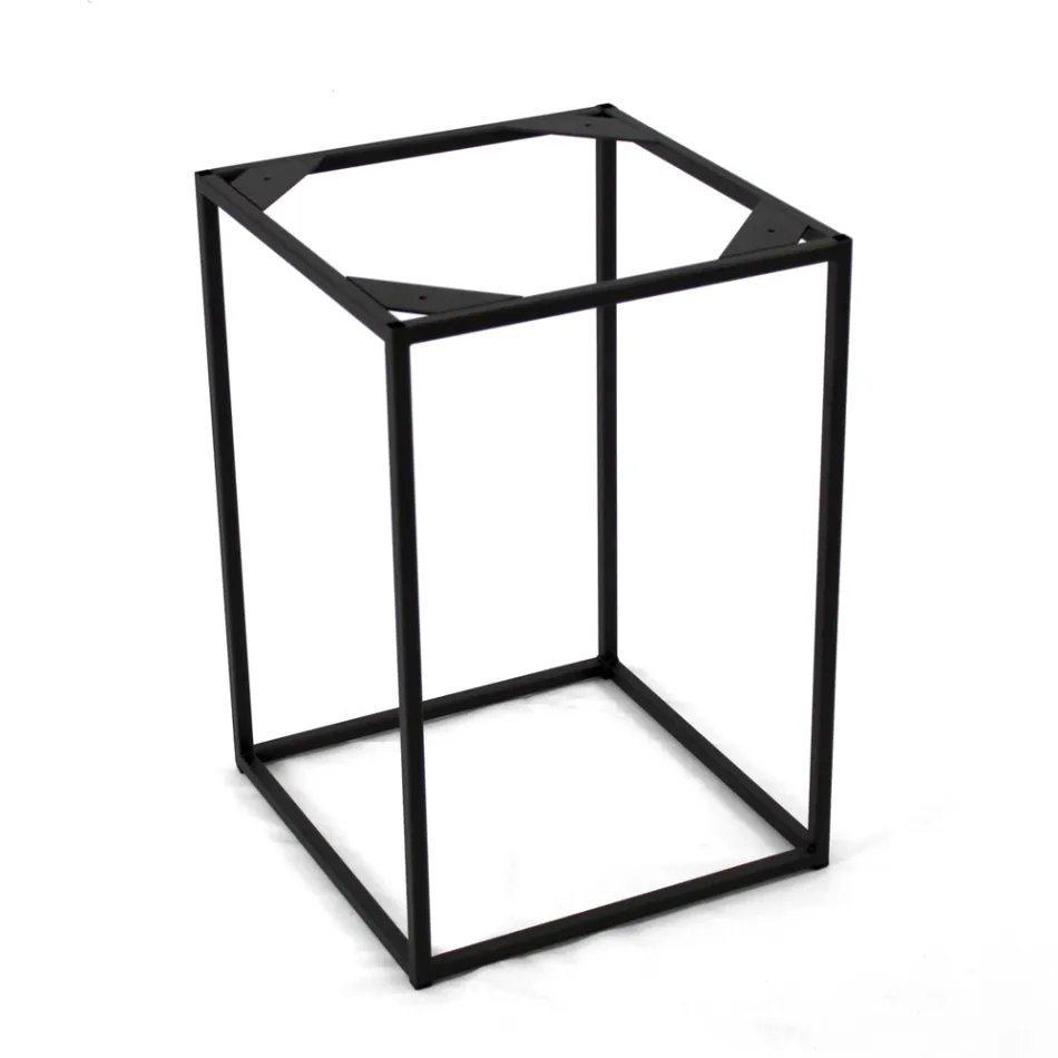 Mesa de centro de gres y base de acero Made in Italy - Birba Viadurini