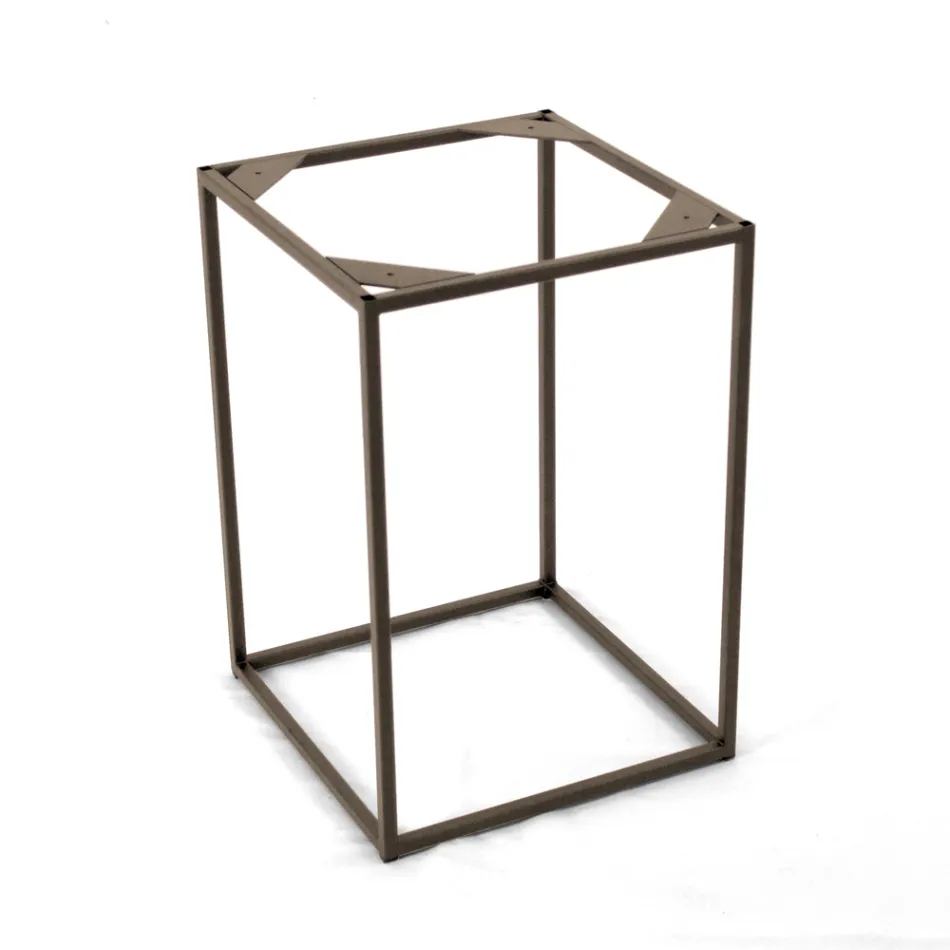 Mesa de centro de gres y base de acero Made in Italy - Birba Viadurini