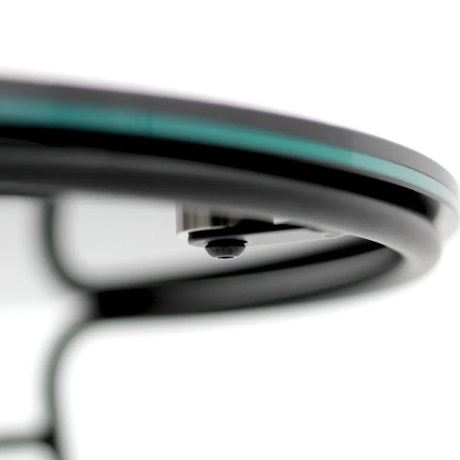 Mesa de Centro en Porcelana Grès y Base Redonda Made in Italy - Tullia Viadurini