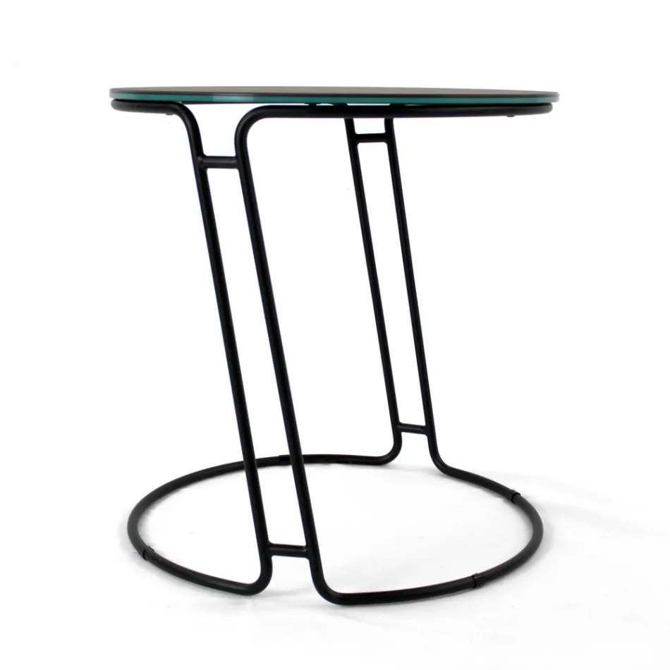 Mesa de Centro en Porcelana Grès y Base Redonda Made in Italy - Tullia Viadurini