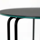 Mesa de centro de gres redonda y base de 3 medias lunas Made in Italy - Arepa Viadurini