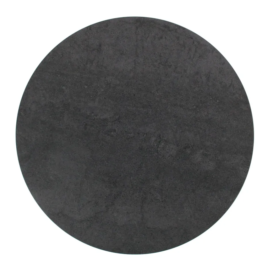 Mesa de centro de gres redonda y base de 3 medias lunas Made in Italy - Arepa Viadurini