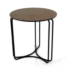 Mesa de centro de gres redonda y base de 3 medias lunas Made in Italy - Arepa Viadurini