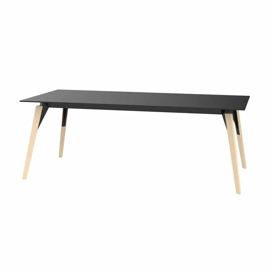 Mesa de centro en laminado blanco o negro en 2 tamaños - Faz Wood by Vondom Viadurini