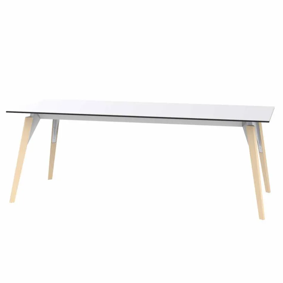 Mesa de centro en laminado blanco o negro en 2 tamaños - Faz Wood by Vondom Viadurini