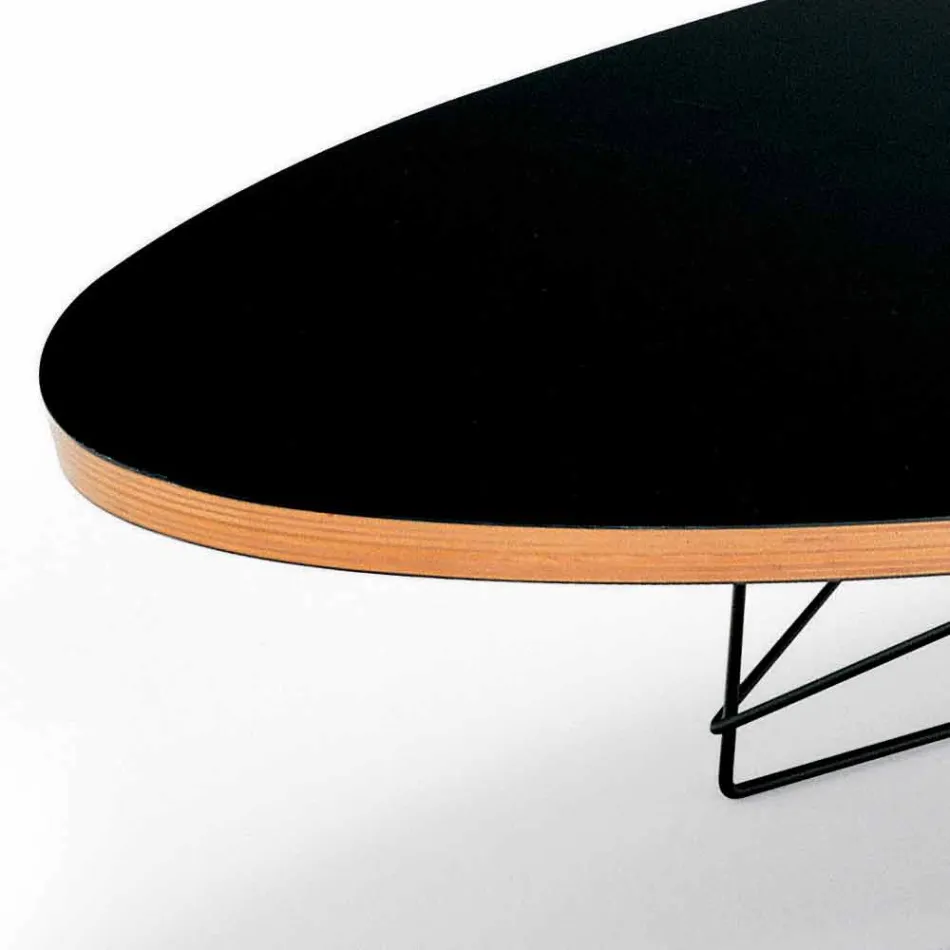 Mesa de centro en laminado negro y acero lacado Made in Italy - Persefone Viadurini
