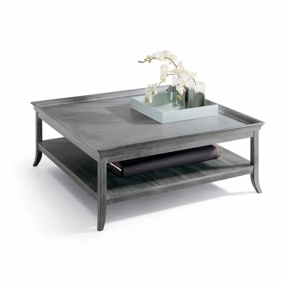 Mesa de centro en madera lacada plata, L130xP130 cm, Berit Viadurini