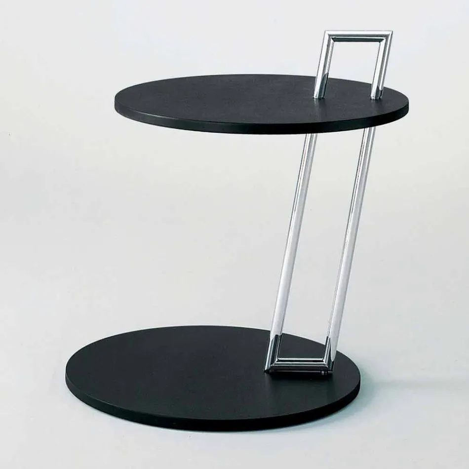 Mesa de centro en Mdf lacado negro y acero Made in Italy - Sestante Viadurini