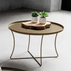 Mesa de centro de metal con bandeja contenedor Made in Italy - Numbo Viadurini
