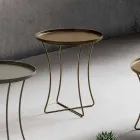 Mesa de centro de metal con bandeja contenedor Made in Italy - Numbo Viadurini