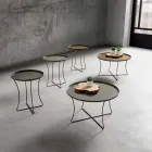 Mesa de centro de metal con bandeja contenedor Made in Italy - Numbo Viadurini