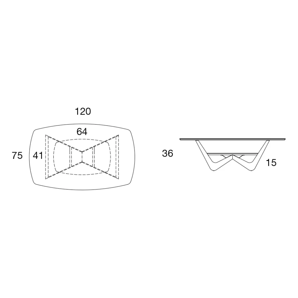 Mesa de centro de metal con tapa de cerámica con almacenamiento - Emirate Viadurini