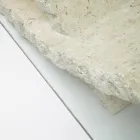 Mesa de centro de piedra fósil con tapa de cristal templado - Isabel Viadurini