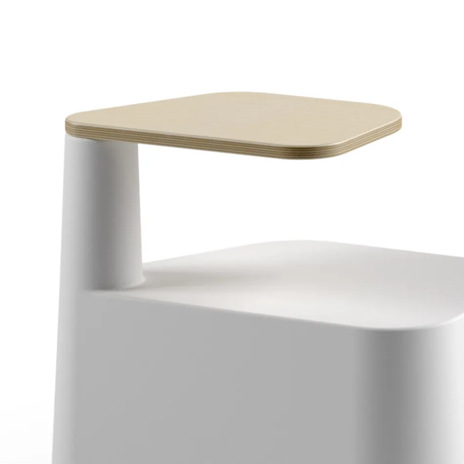 Mesa de centro en polietileno y madera de abedul Made in Italy - Clio Viadurini