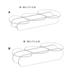 Mesa de centro de vidrio con 3 tableros con formas de colores - Dapy Viadurini