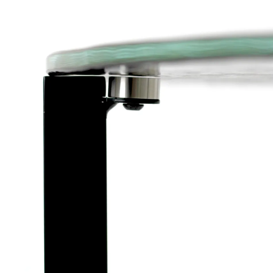 Mesa de centro de vidrio con base de acero Made in Italy - Aspira Viadurini