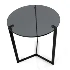 Mesa de centro de vidrio con base de acero Made in Italy - Aspira Viadurini