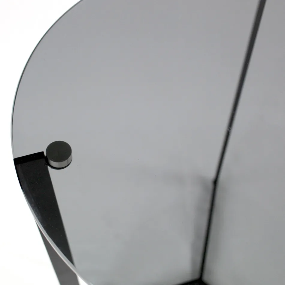 Mesa de centro de vidrio con base de acero Made in Italy - Aspira Viadurini