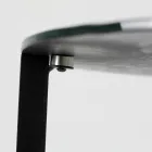 Mesa de centro de vidrio con base de acero Made in Italy - Aspira Viadurini
