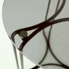 Mesa de centro de vidrio y base con 3 medias lunas Made in Italy - Arepa Viadurini