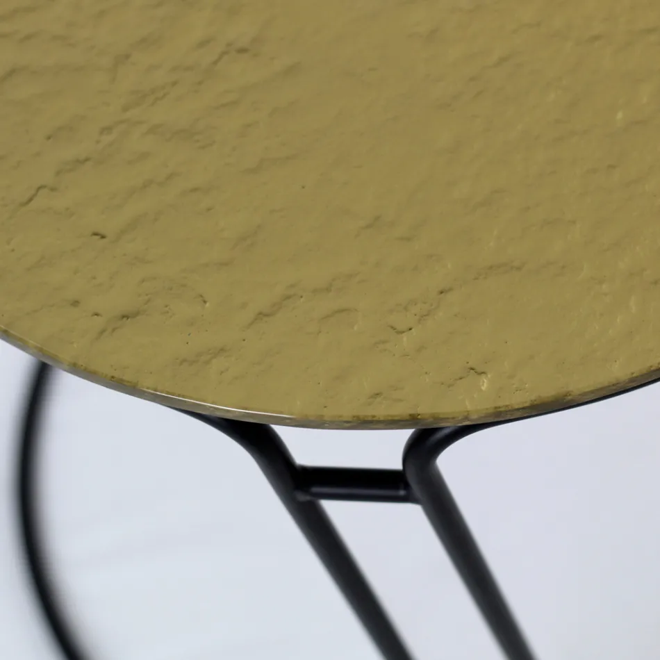 Mesa de centro de vidrio y base redonda Made in Italy - Tullia Viadurini