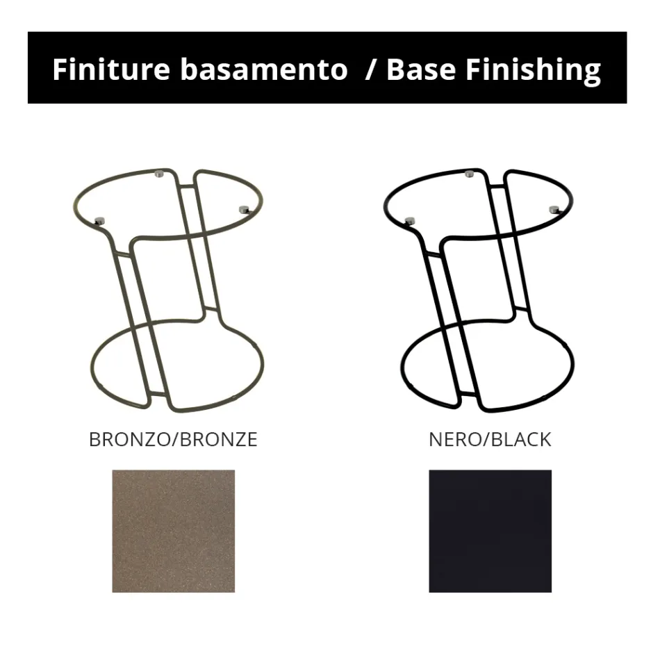 Mesa de centro de vidrio y base redonda Made in Italy - Tullia Viadurini