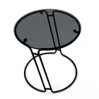 Mesa de centro de vidrio y base redonda Made in Italy - Tullia Viadurini