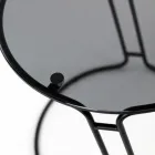 Mesa de centro de vidrio y base redonda Made in Italy - Tullia Viadurini