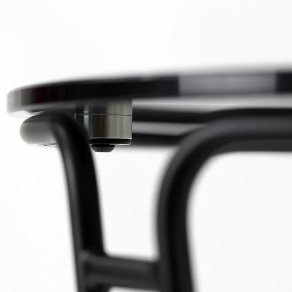 Mesa de centro de vidrio y base redonda Made in Italy - Tullia Viadurini