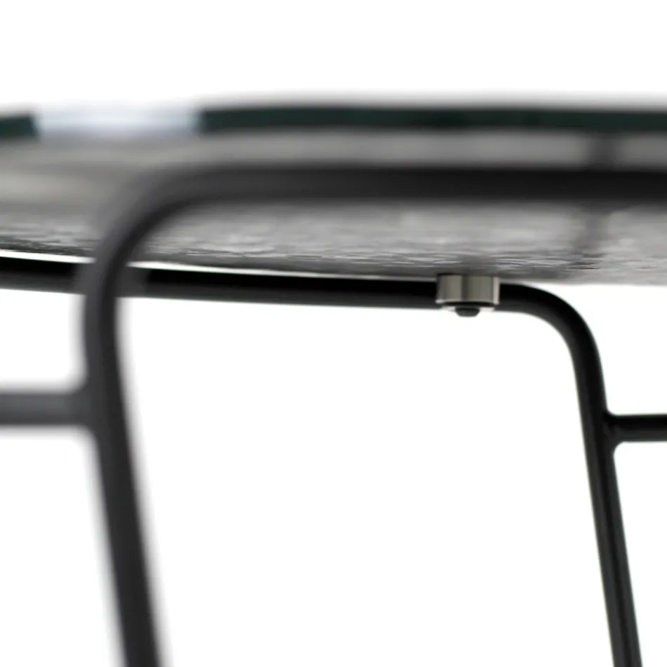 Mesa de centro de vidrio y base redonda Made in Italy - Tullia Viadurini