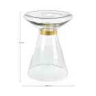 Mesa de centro en vidrio y decoración en acero bañado en latón - Gabrio Viadurini