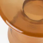 Mesa de centro en vidrio y decoración en acero bañado en latón - Gabrio Viadurini