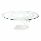 Mesa de centro en vidrio y hierro blanco o pizarra Made in Italy - Olfeo Viadurini