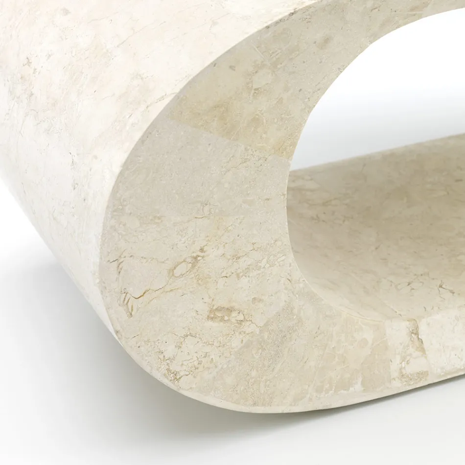 Mesa de centro / soporte para TV de piedra fósil - Jasper Viadurini