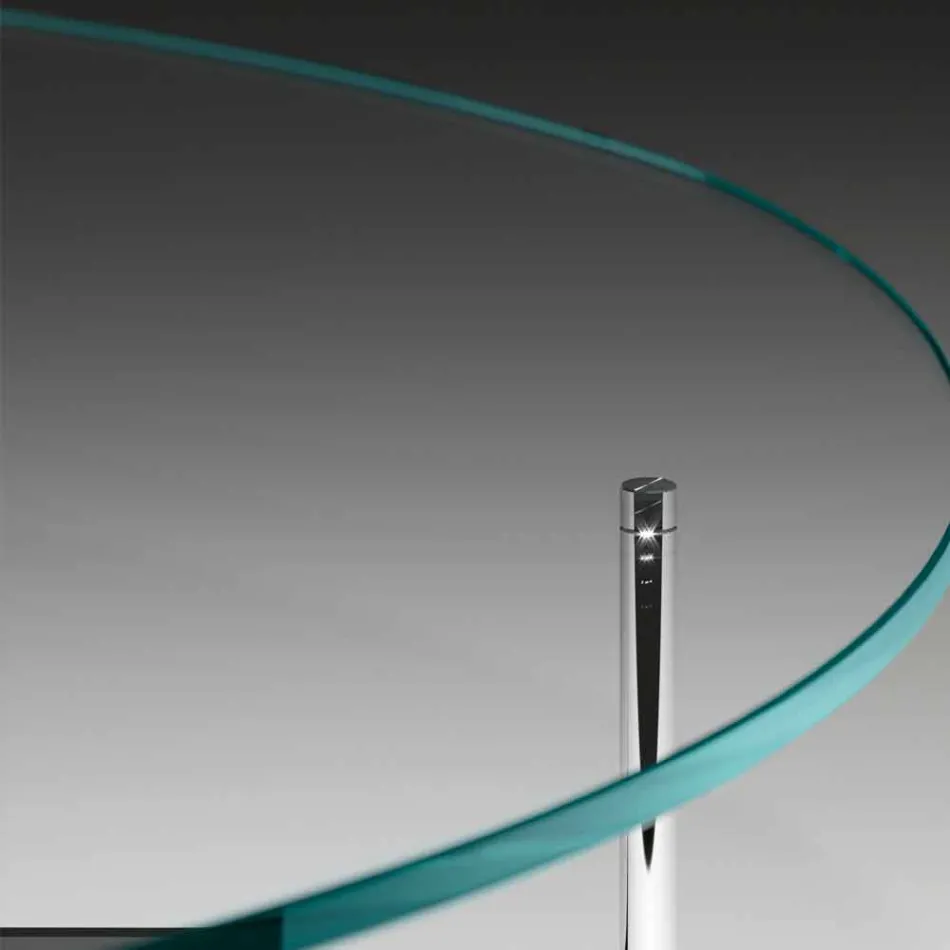 Mesa de centro moderna con tapa de cristal Made in Italy - Cinci Viadurini