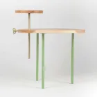 Mesa de centro moderna con tapa redonda de fresno Made in Italy - Velino Viadurini