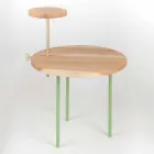 Mesa de centro moderna con tapa redonda de fresno Made in Italy - Velino Viadurini