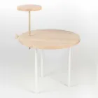 Mesa de centro moderna con tapa redonda de fresno Made in Italy - Velino Viadurini
