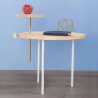 Mesa de centro moderna con tapa redonda de fresno Made in Italy - Velino Viadurini