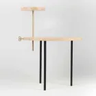 Mesa de centro moderna con tapa redonda de fresno Made in Italy - Velino Viadurini