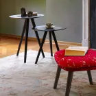 Mesa de centro moderna con tapa redonda de Gres Made in Italy - Stuttgart Viadurini