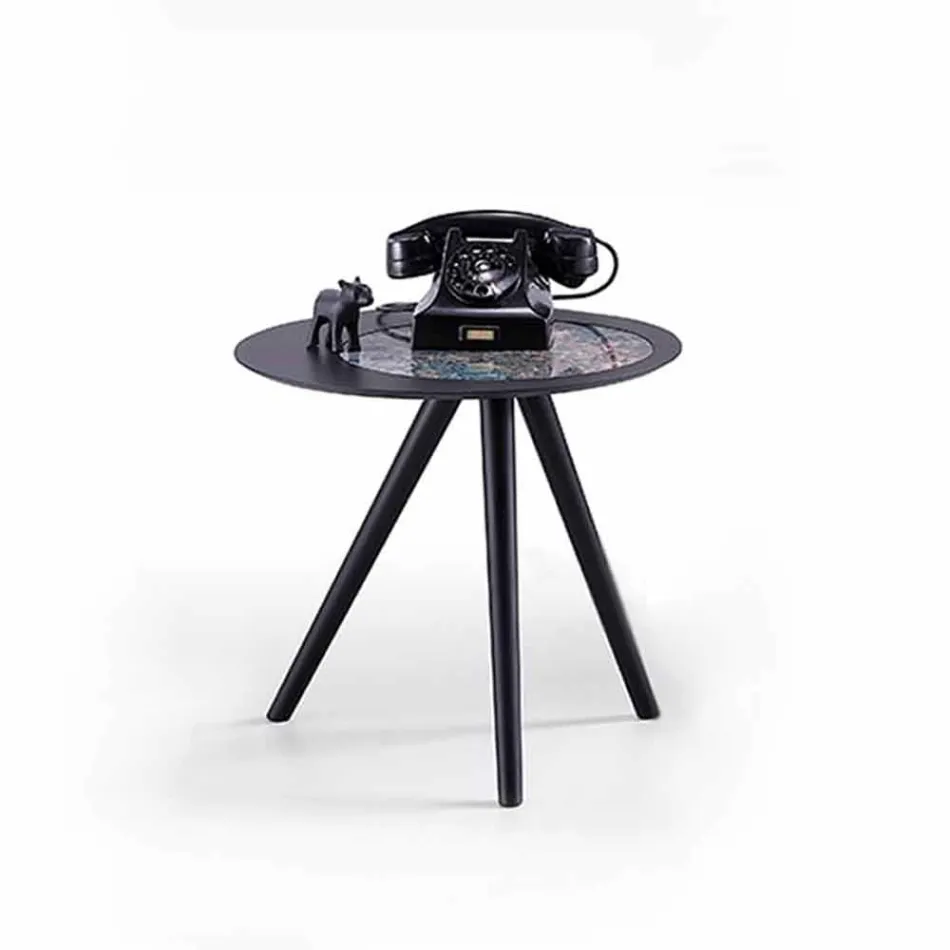 Mesa de centro moderna con tapa redonda de Gres Made in Italy - Stuttgart Viadurini