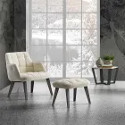 Mesa de centro moderna en madera de haya y gres Made in Italy - Titanic Viadurini