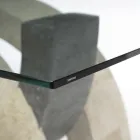Mesa de centro moderna de piedra y cristal - Austin Viadurini